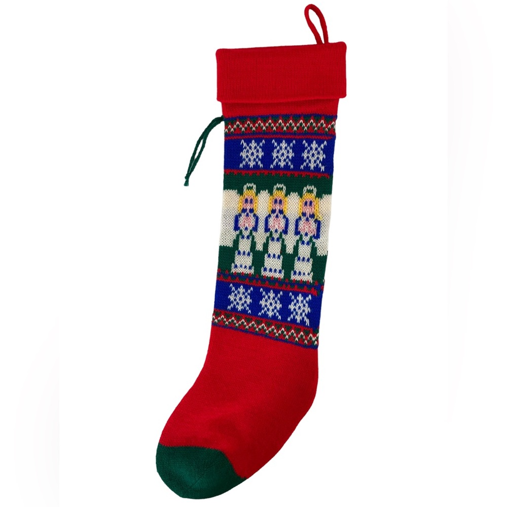 Vintage AVON Knit Acrylic Christmas Stocking Angels (NO Pom Poms).